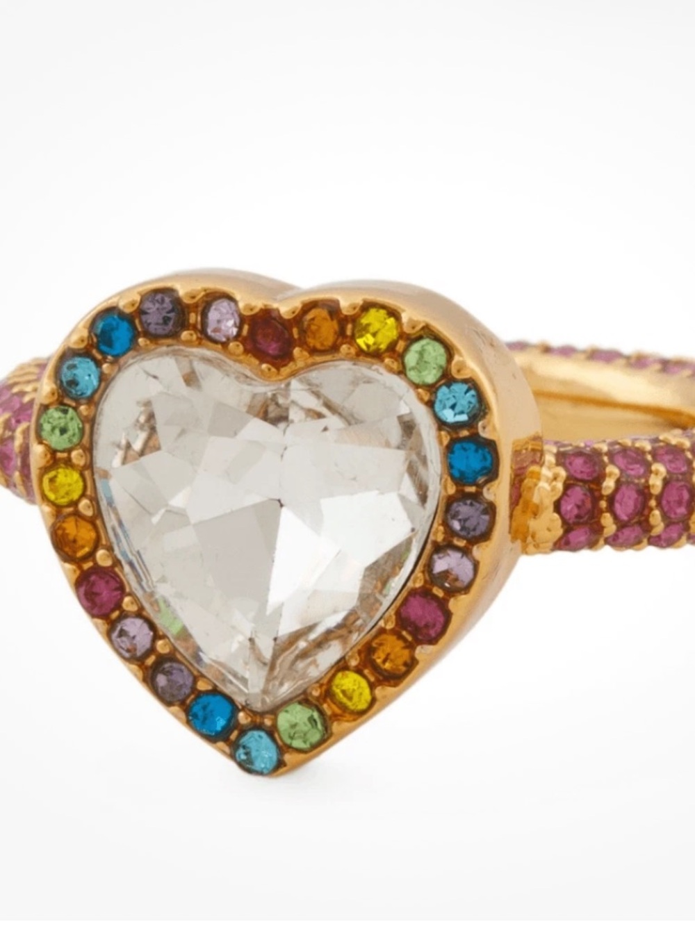 Kurt Geiger heart rainbow ring! New in box! 9